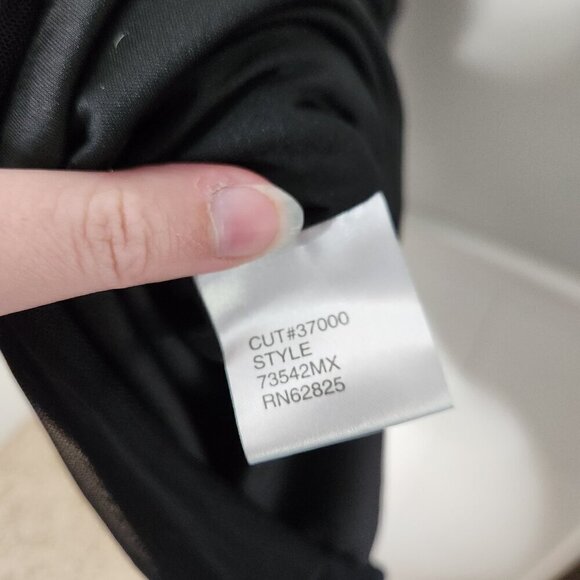 TADASHI SHOJI Black Shirred Ruched Mesh Mini Dress - Picture 6 of 7